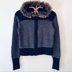Fur-Lined Hood Zip-Up